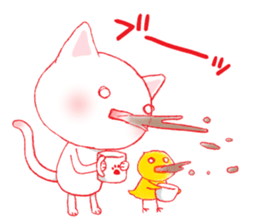 CAT with chick sticker #13868926