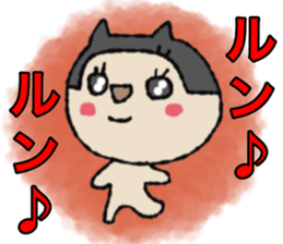 sticker of the bobbed hair cat sticker #13869832