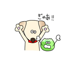 dog & cabbage sticker #13874694