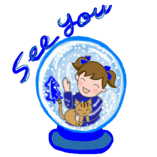 Cat and girl part 13 sticker #13876095
