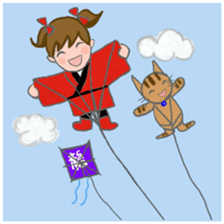 Cat and girl part 13 sticker #13876115