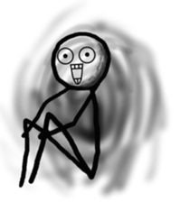 Stick Figures With Scary Face Sticker sticker #13878088