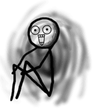 Stick Figures With Scary Face Sticker sticker #13878088