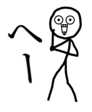 Stick Figures With Scary Face Sticker sticker #13878100