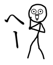 Stick Figures With Scary Face Sticker sticker #13878100