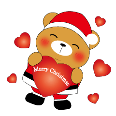 Shy Bobby Bear -Merry Christmas