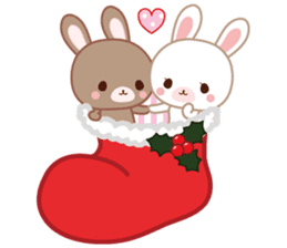 Lovey-Dovey bunnies for Xmas & New Year sticker #13885903