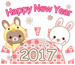 Lovey-Dovey bunnies for Xmas & New Year sticker #13885904