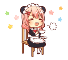 Panda maid girl animated sticker #13887182