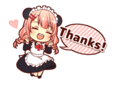 Panda maid girl animated sticker #13887184