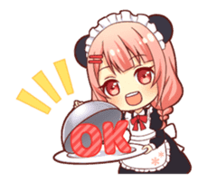 Panda maid girl animated sticker #13887186