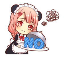 Panda maid girl animated sticker #13887187