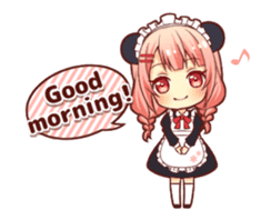 Panda maid girl animated sticker #13887188
