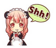 Panda maid girl animated sticker #13887190