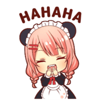Panda maid girl animated sticker #13887191