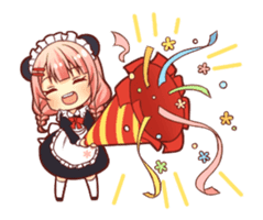 Panda maid girl animated sticker #13887192