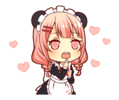 Panda maid girl animated sticker #13887193