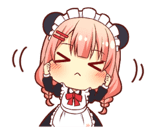 Panda maid girl animated sticker #13887194