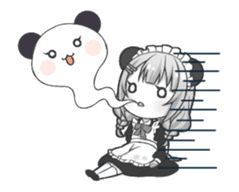 Panda maid girl animated sticker #13887196