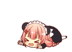 Panda maid girl animated sticker #13887197