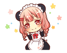 Panda maid girl animated sticker #13887199