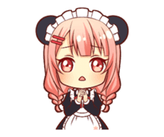 Panda maid girl animated sticker #13887200