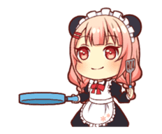 Panda maid girl animated sticker #13887203