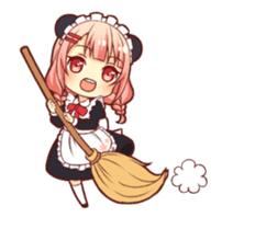 Panda maid girl animated sticker #13887204