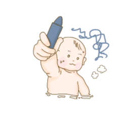 baby sticker of subdued hue. sticker #13888283