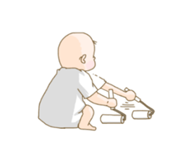 baby sticker of subdued hue. sticker #13888297