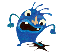 Blue little monster sticker #13891039