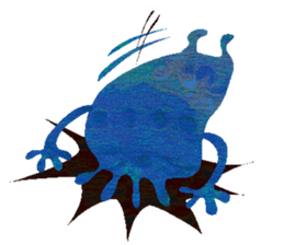 Blue little monster sticker #13891042