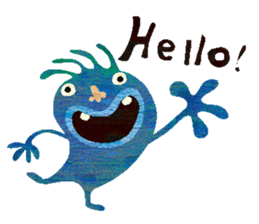 Blue little monster sticker #13891044