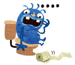 Blue little monster sticker #13891046