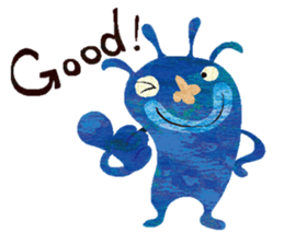 Blue little monster sticker #13891048