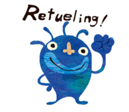 Blue little monster sticker #13891050