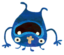 Blue little monster sticker #13891058