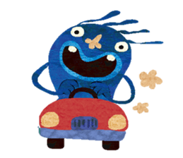 Blue little monster sticker #13891060