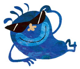 Blue little monster sticker #13891061