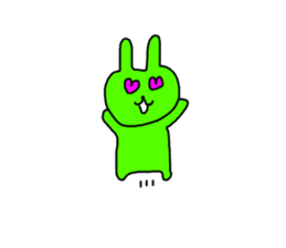 A fun green rabbit sticker #13891590