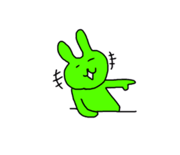 A fun green rabbit sticker #13891591