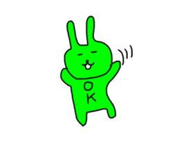 A fun green rabbit sticker #13891597