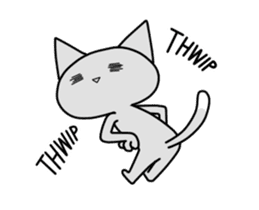 Gray kitty sticker #13900992