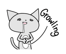 Gray kitty sticker #13900999