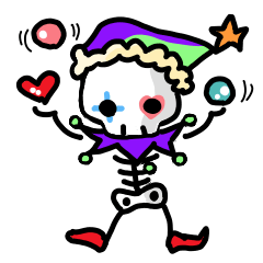 Cute skeleton clown