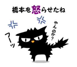 Black cat "Hashimoto" sticker #13904655