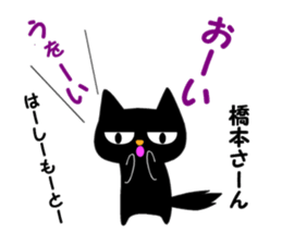 Black cat "Hashimoto" sticker #13904664