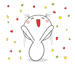 white & round guy sticker #13910382