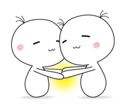 white & round guy sticker #13910383