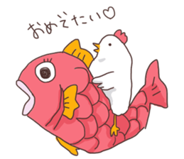 Birds and New Year sticker #13910493